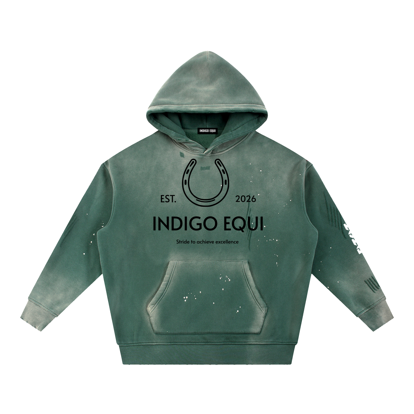 YEAR OF THE HORSE Vintage Washed Frayed Fleece Hoodie