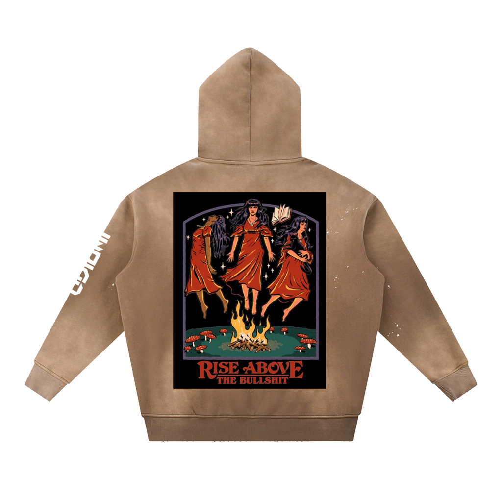 Rise above Frayed Fleece Hoodie