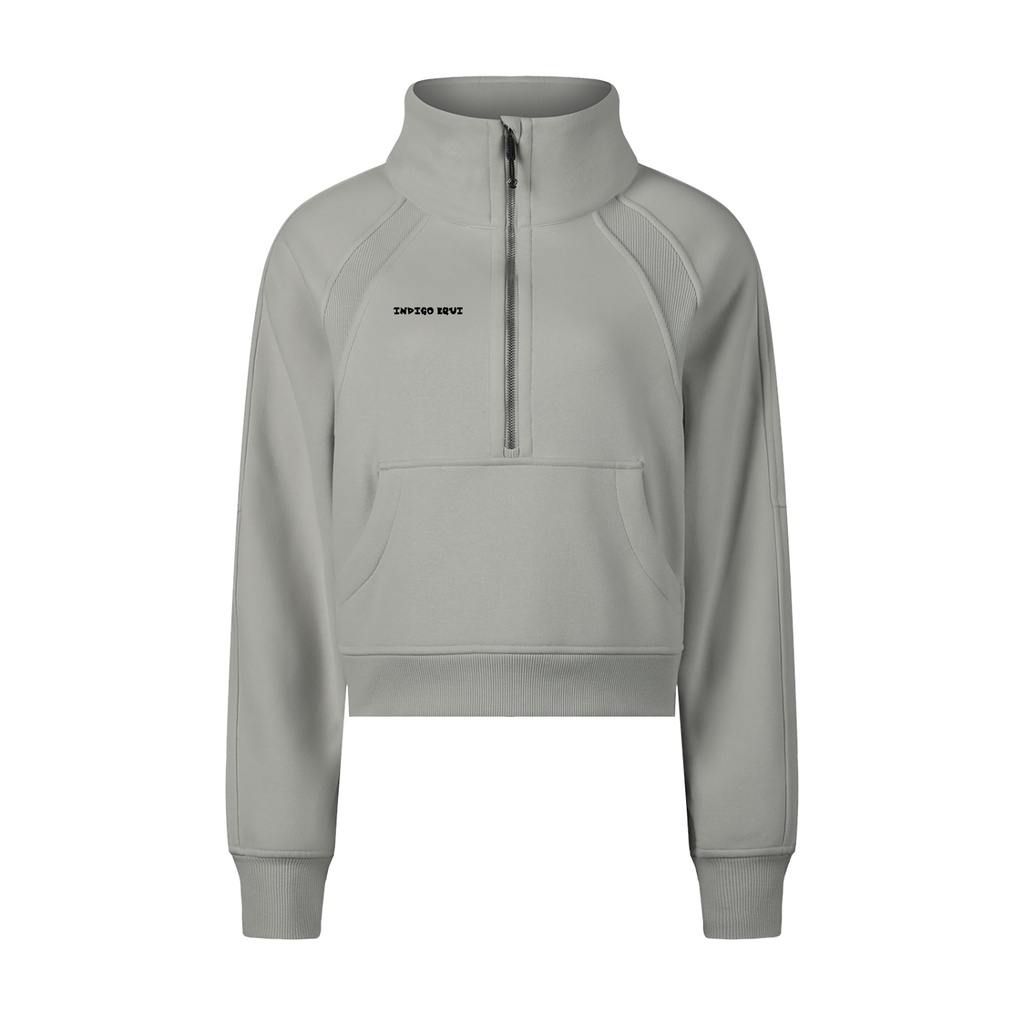 INDIGO EQUI Cropped Half-Zip Sweatshirt