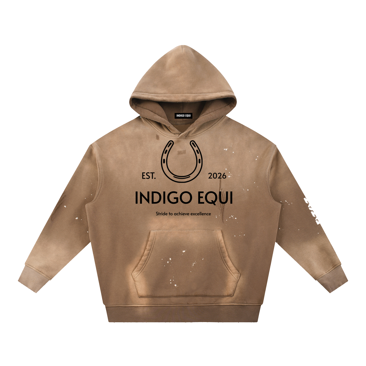 YEAR OF THE HORSE Vintage Washed Frayed Fleece Hoodie