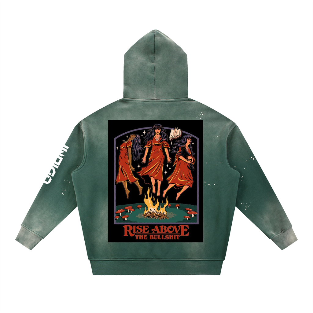 Rise above Frayed Fleece Hoodie