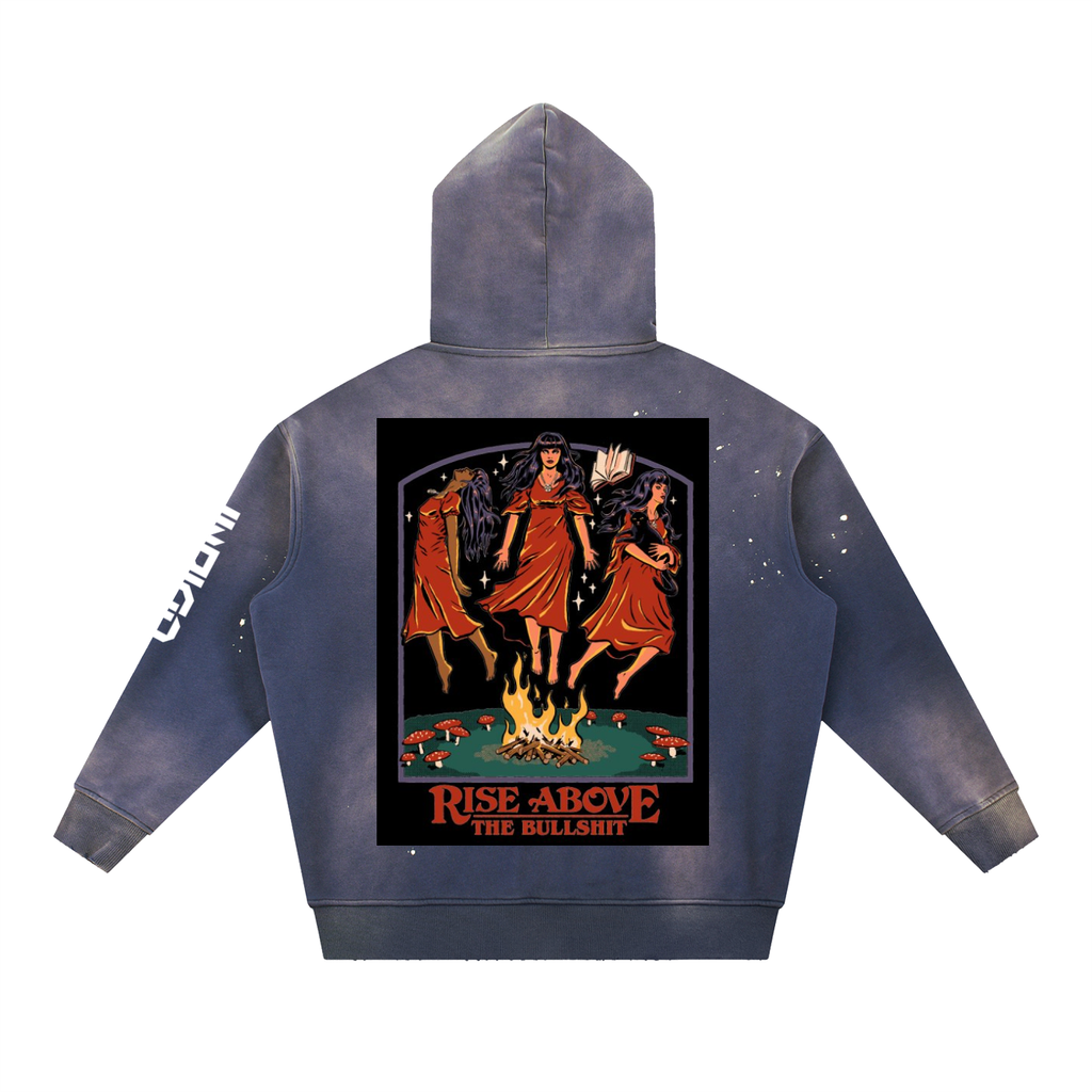 Rise above Frayed Fleece Hoodie