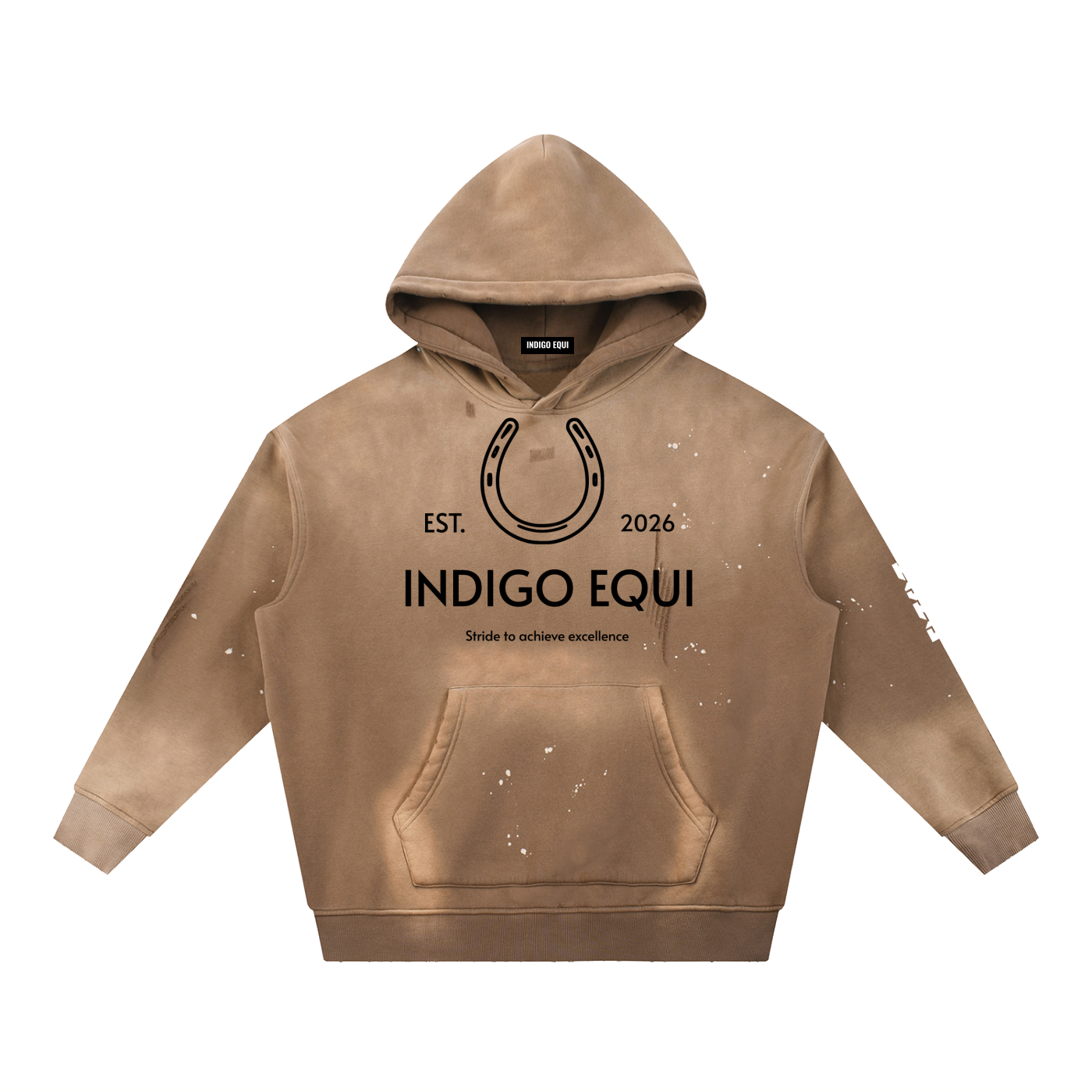 YEAR OF THE HORSE Washed Frayed Fleece Hoodie