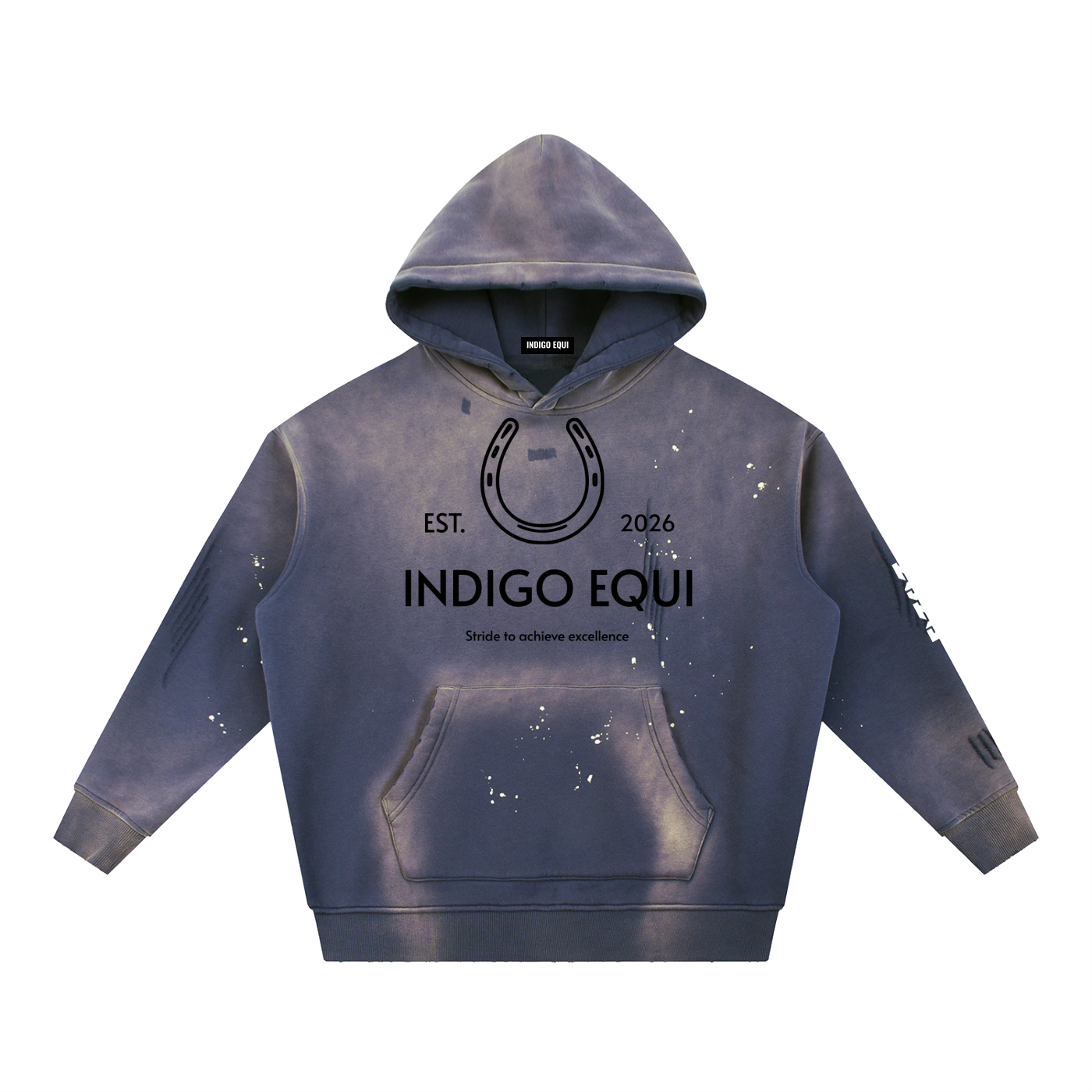 YEAR OF THE HORSE Washed Frayed Fleece Hoodie