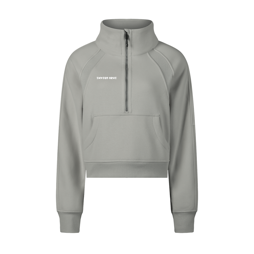 INDIGO EQUI Cropped Half-Zip Sweatshirt