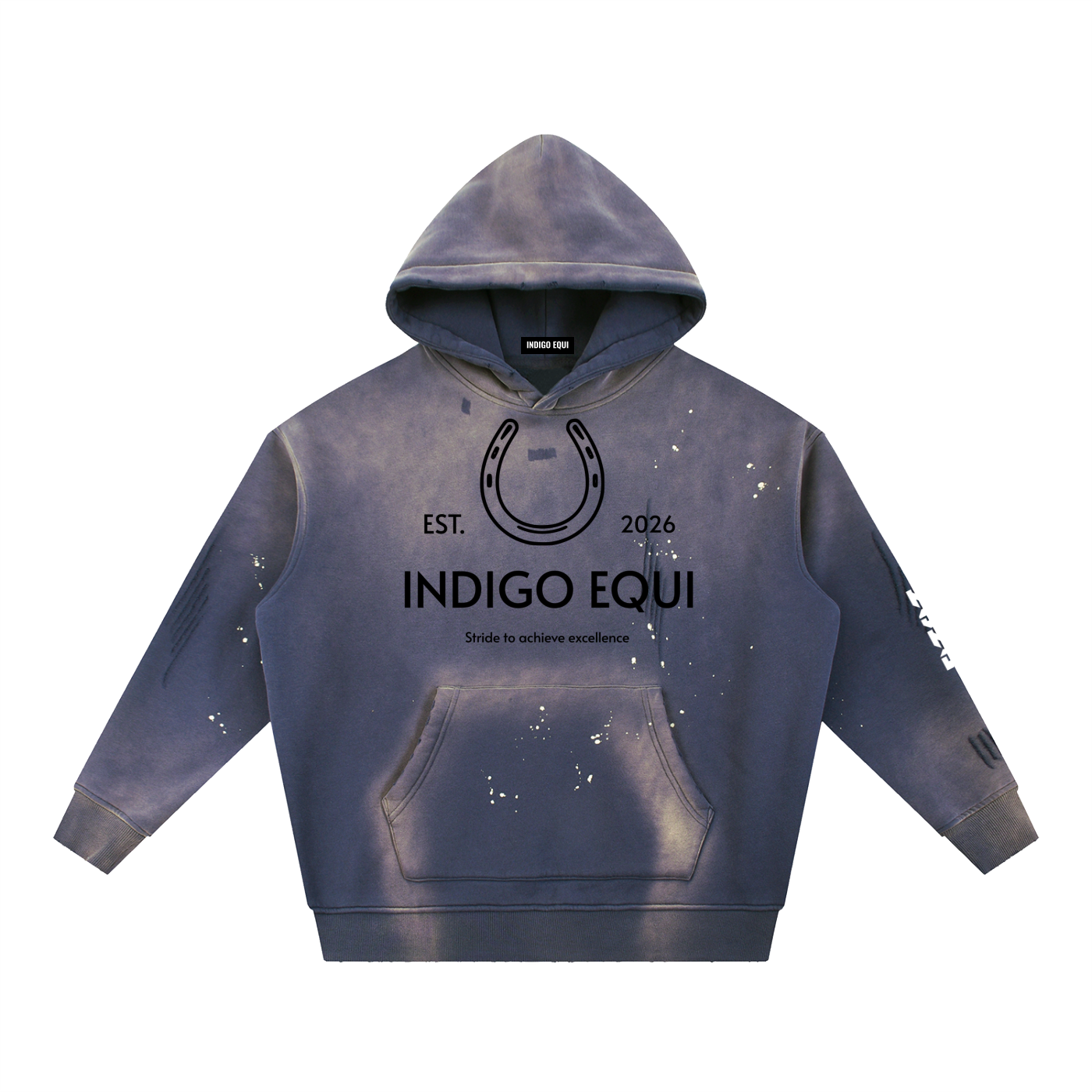 YEAR OF THE HORSE Vintage Washed Frayed Fleece Hoodie