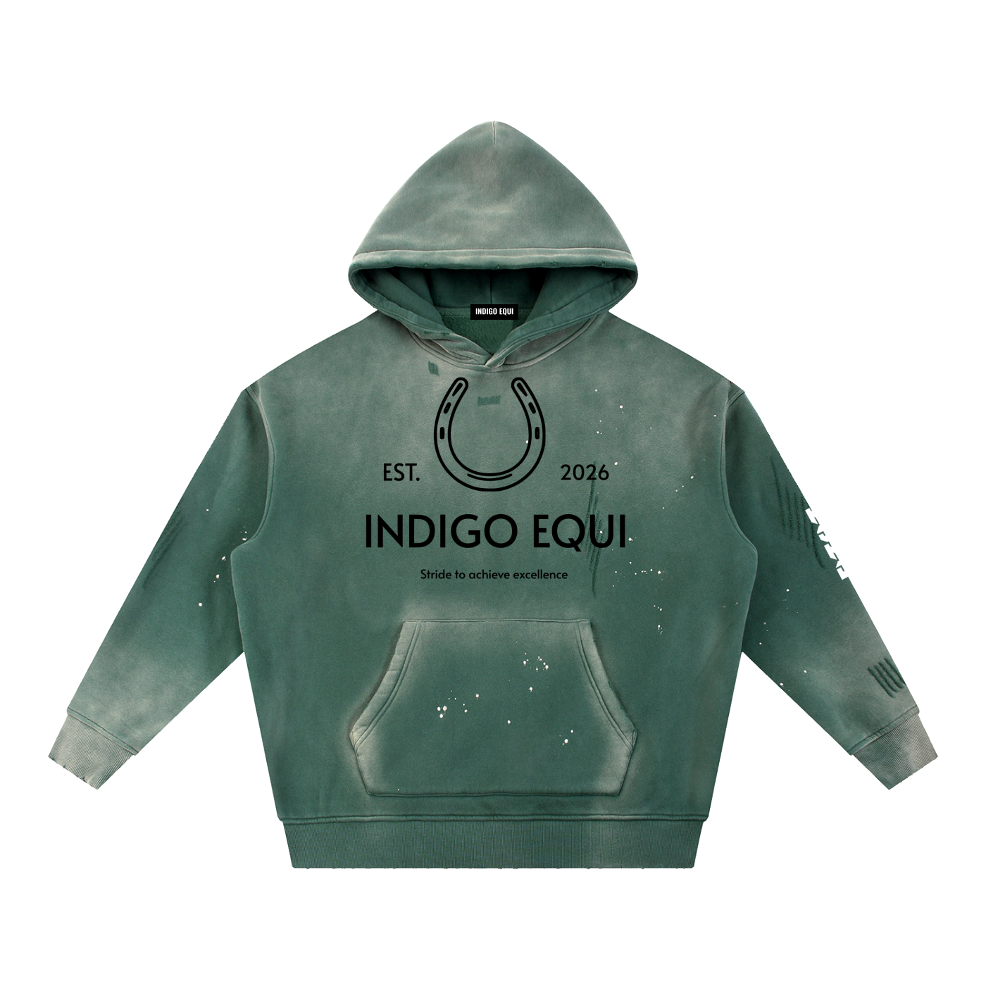 YEAR OF THE HORSE Washed Frayed Fleece Hoodie